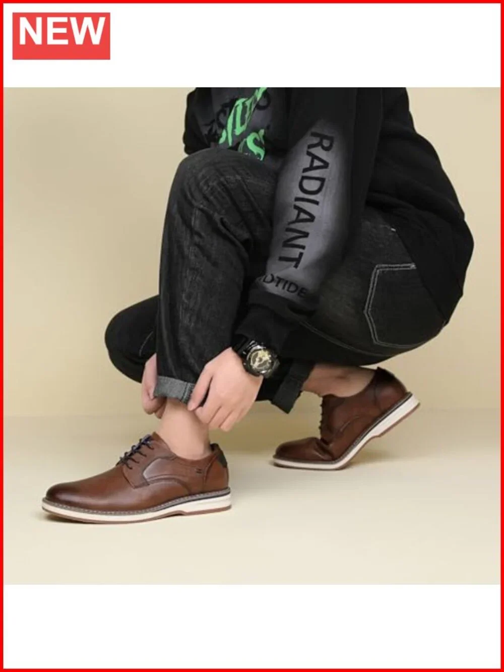 Men's Oxford Shoes Lace-Up Dress Shoes for Business Wedding Travel